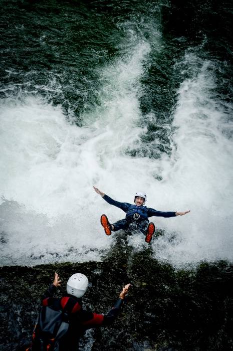 Canyoning dans la Sorba descente en rappel après Shaun Becker