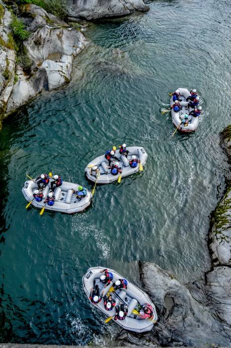 Sesia Rafting organiza eventos y concursos recreativos para grupos.