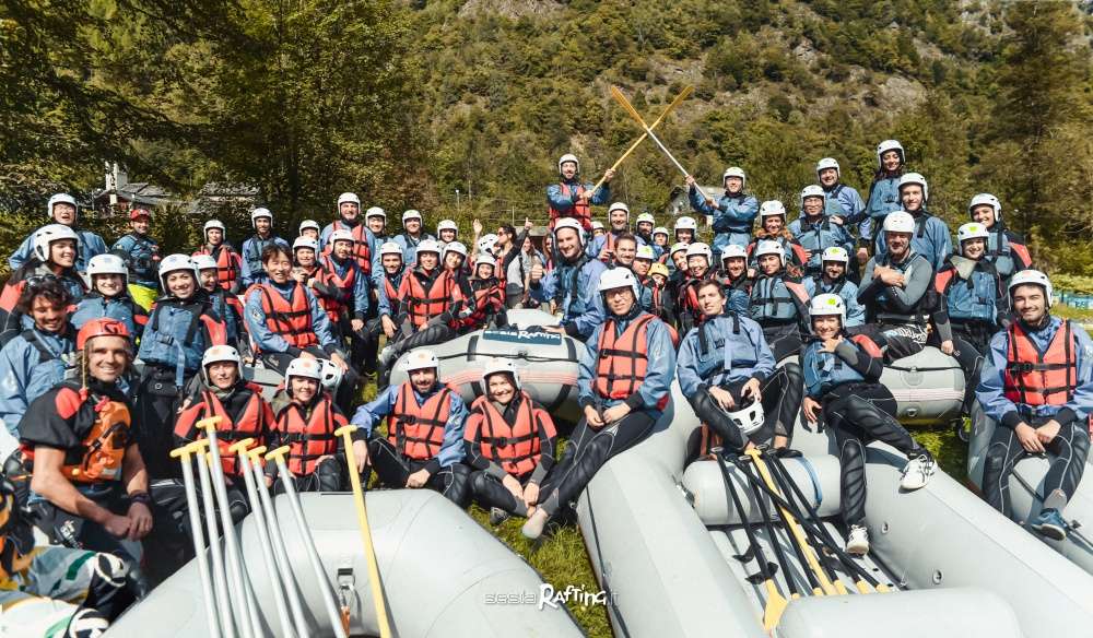 Incentive  aziendale a tema rafting organizzato da Sesia Rafting asd